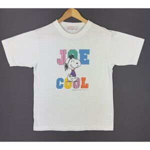 Rare True Vintage Snoopy Joe Cool Peanuts Art TV Cartoon Show White Tee Promo